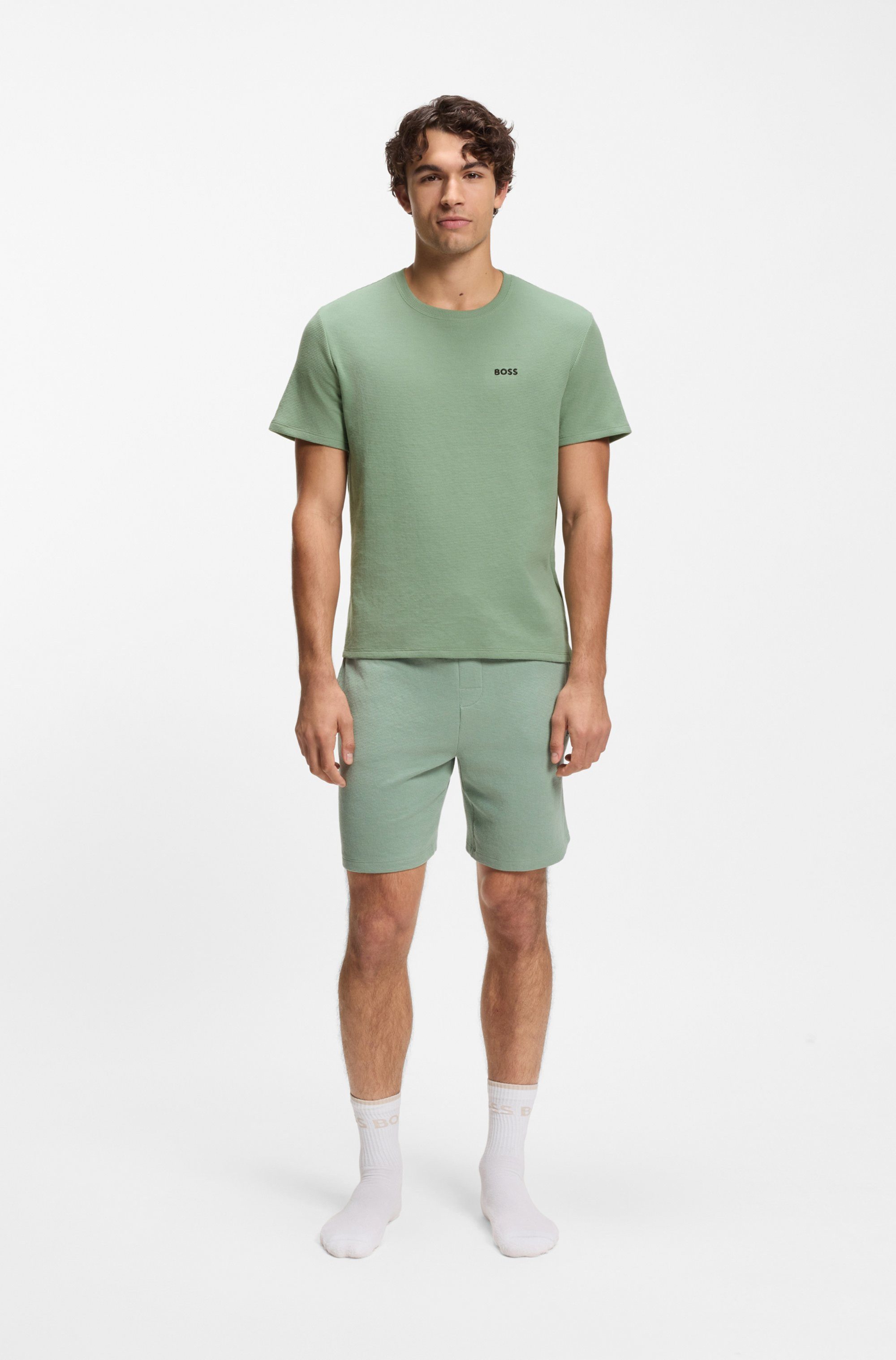 BOSS Pyjamaoberteil Waffle T-Shirt – Bild 3 von 5