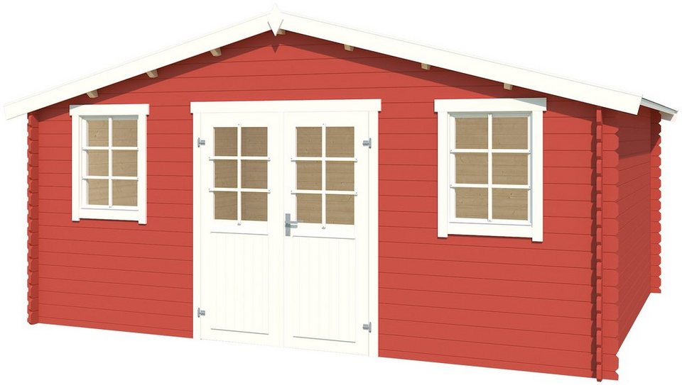 LASITA MAJA Gartenhaus Udo 300, BxT: 522x320 cm, Blochbohlenhaus 28mm,  Fundamentmass 4800x3000, Schwedenrot