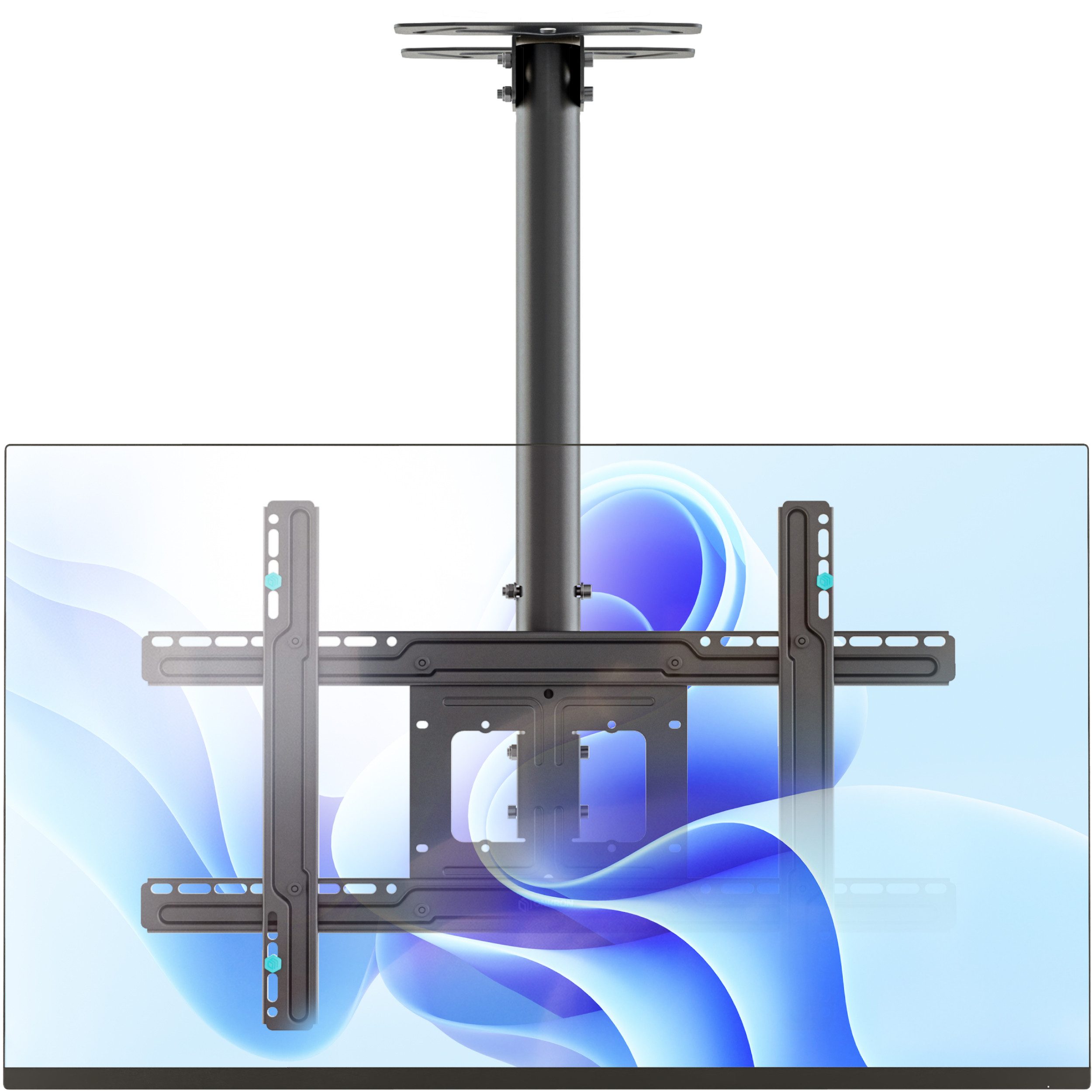 ONKRON TV-Deckenhalterung 32-80 Zoll, bis 68 kg, VESA 100x100-600x400, N1L-B, (bis 80,00 Zoll, schwenkbar, neigbar, höhenverstellbar, Kabelmanagement)