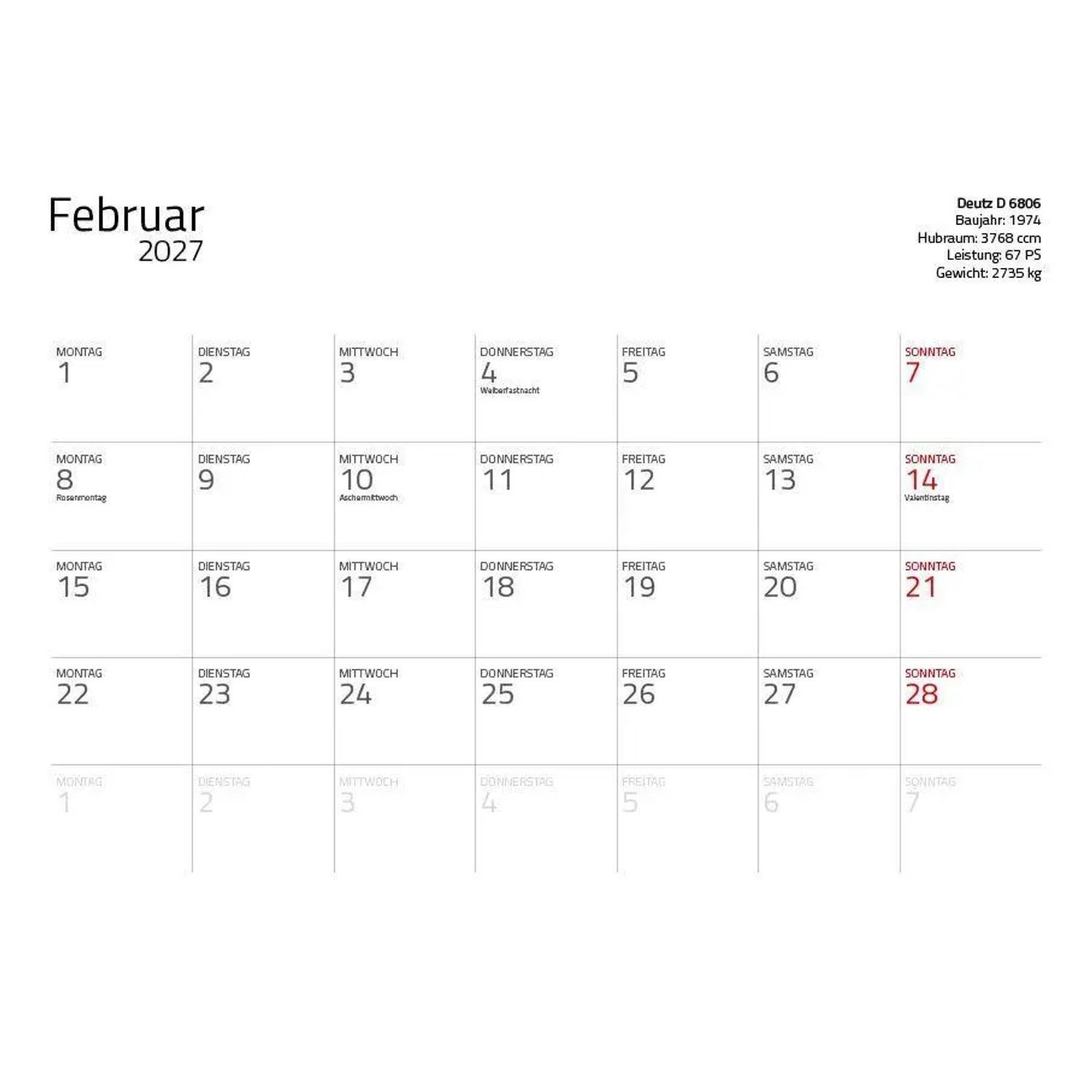 Edition Lempertz Wandkalender Traktor Klassiker 2027 - Eintragkalender – Bild 5 von 5