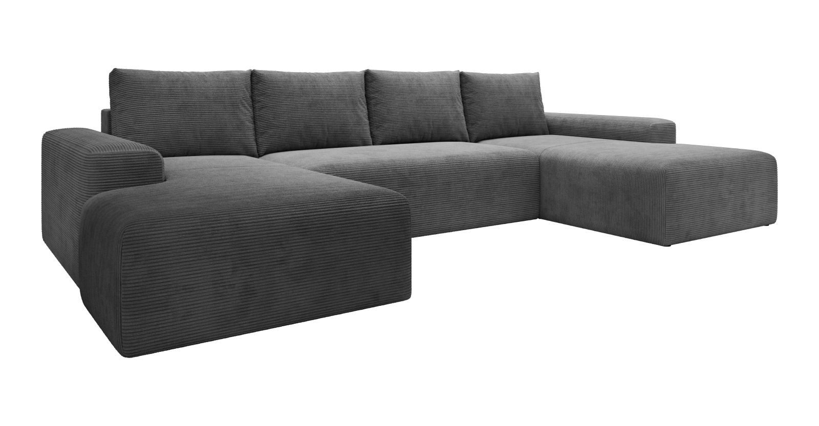 Lukas Möbel Wohnlandschaft Ecksofa in U-Form Torino mit Cordbezug