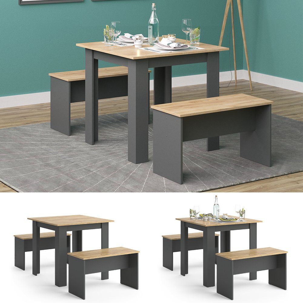 Vicco Essgruppe Sentio, Anthrazit/Goldkraft Eiche, 80 günstig online kaufen