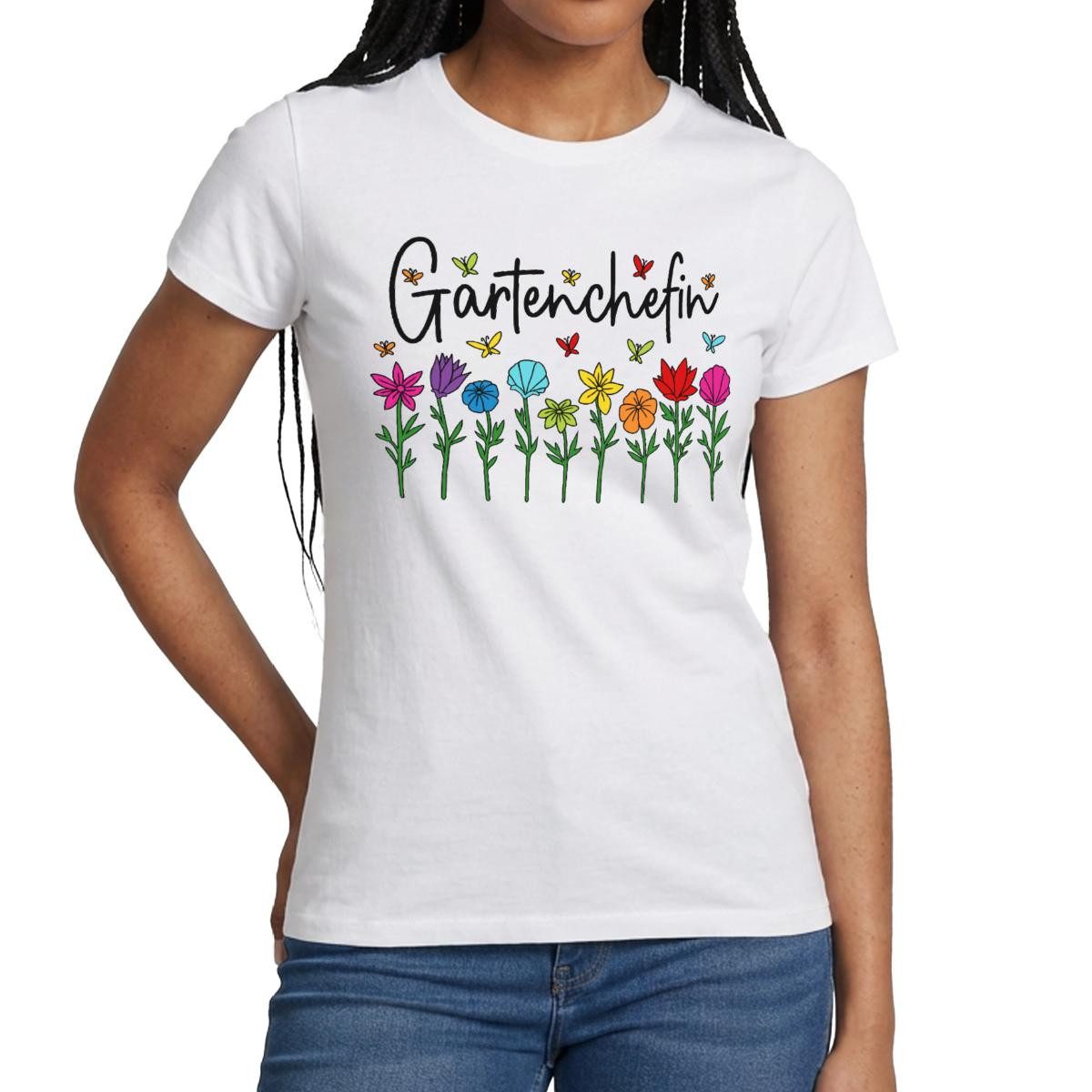T-Shirt Gartenchefin Garten Gartenarbeit Blumen Frauen T-Shirt