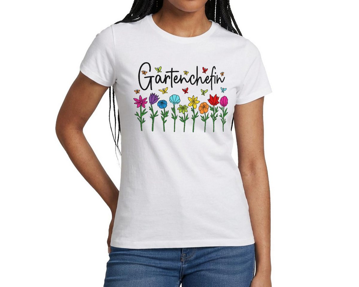 Spreadshirt T-Shirt Gartenchefin Garten Gartenarbeit Blumen Frauen T-Shirt (1-tlg) Slim Fit, fällt klein aus