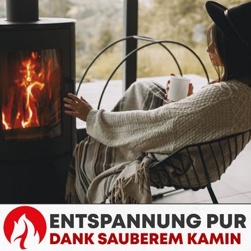 Danskfyre Reinigungsbürsten-Set für Kamin- und Pelletofen, mit Schubstange, 80/150 mm Ofenrohrbürsten