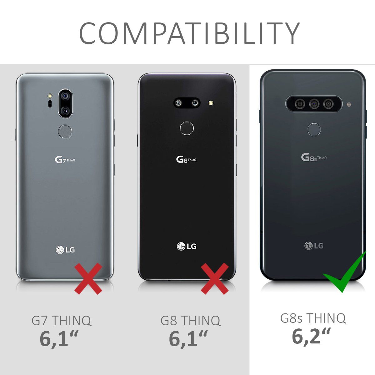 kwmobile Etui Hülle für LG G8s ThinQ, Kunstleder Handy Schutzhülle - Flip Cover Case – Bild 5 von 5