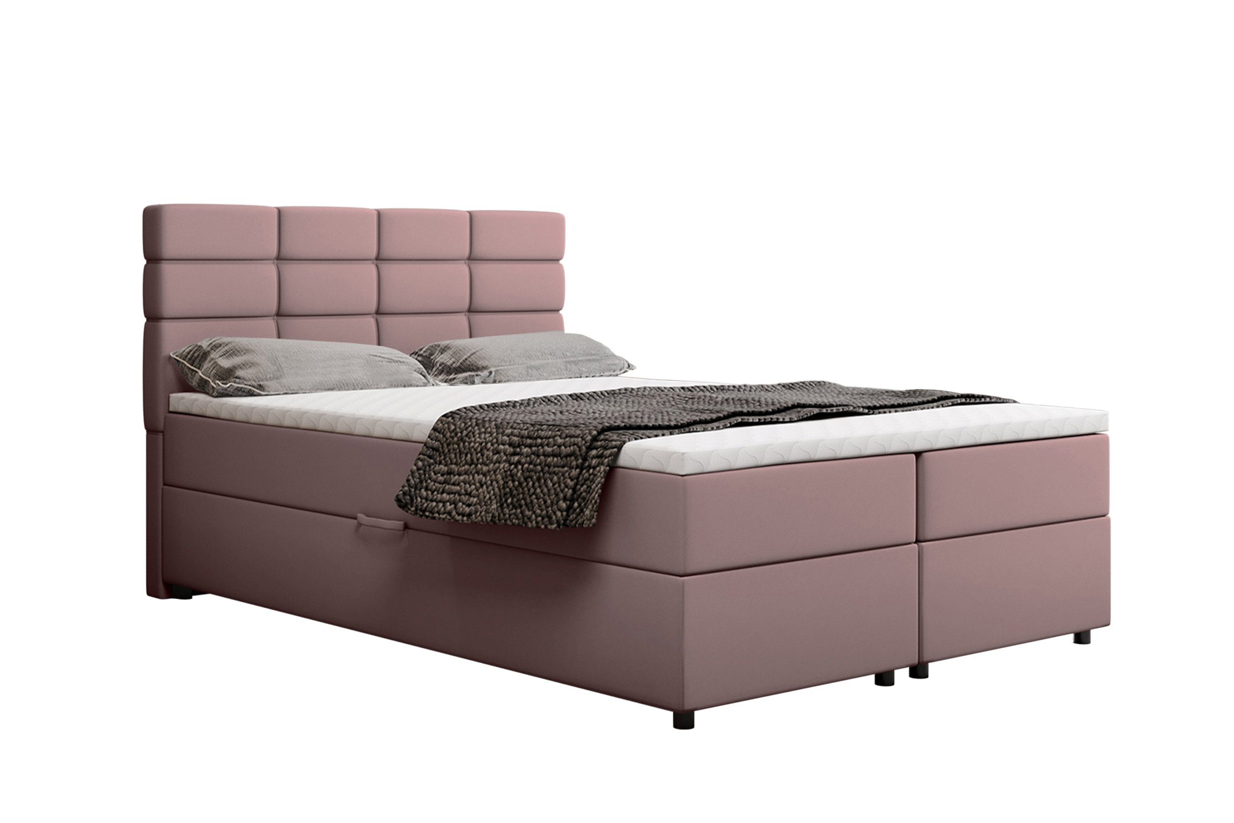 PANDA MÖBEL GmbH Boxbett Reve, 140x200, 160x200, 180x200, Boxbett mit Bettkasten und Topper