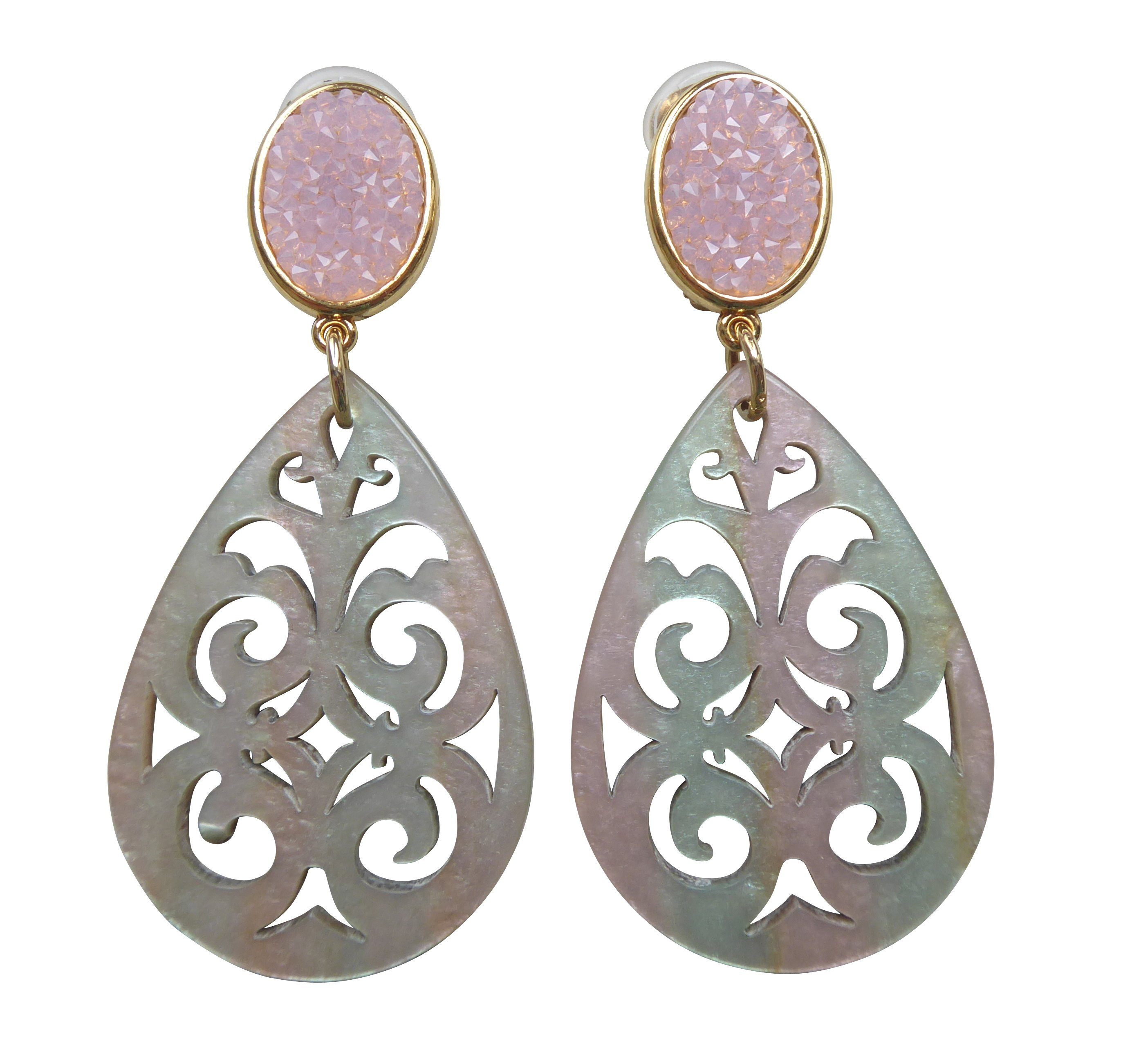 Mugello Paar Клипсы Marcella Clips rosa-beige Statementohrringe modisch Geschenk, made in Germany Designer JustWin, Statementohrringe