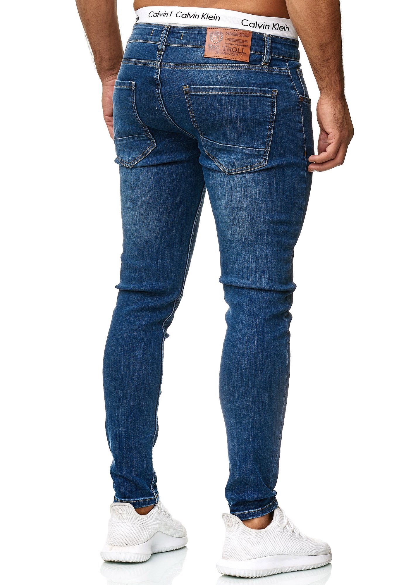 OneRedox Bootcut, 600JS Used Light Straight-Jeans 1-tlg) Blue Business Casual 614 (Jeanshose Freizeit Designerjeans