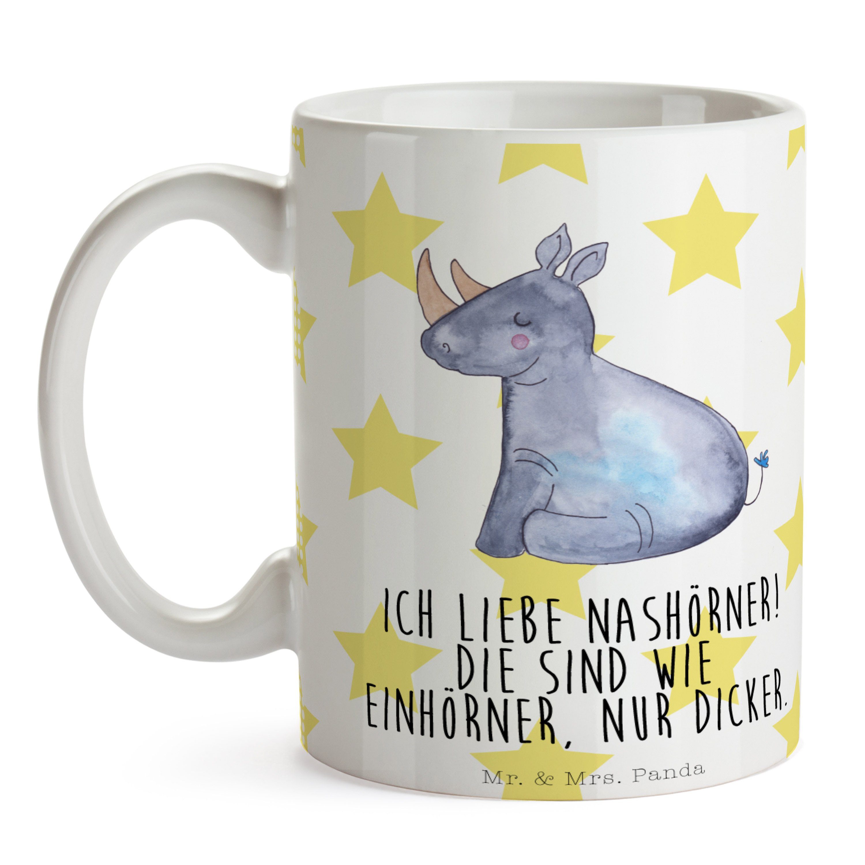 Mr. Einhorn Tasse - Tasse - Unicorn, Panda Sprüche, Kaffe, Nashorn Mrs. Geschenk, Zoo, Weiß & Keramik