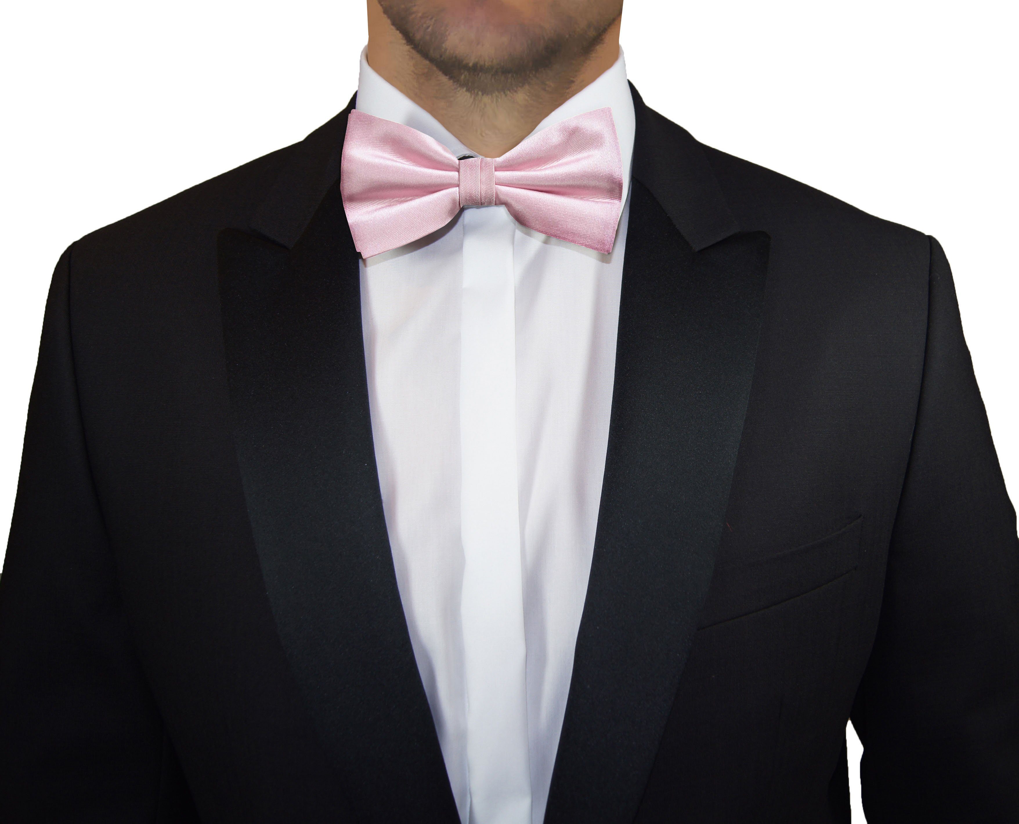 Paul Malone Fliege Herren Schleife modern elegant uni satin einfarbig Fliege-922 (mit Karton), rosa pink