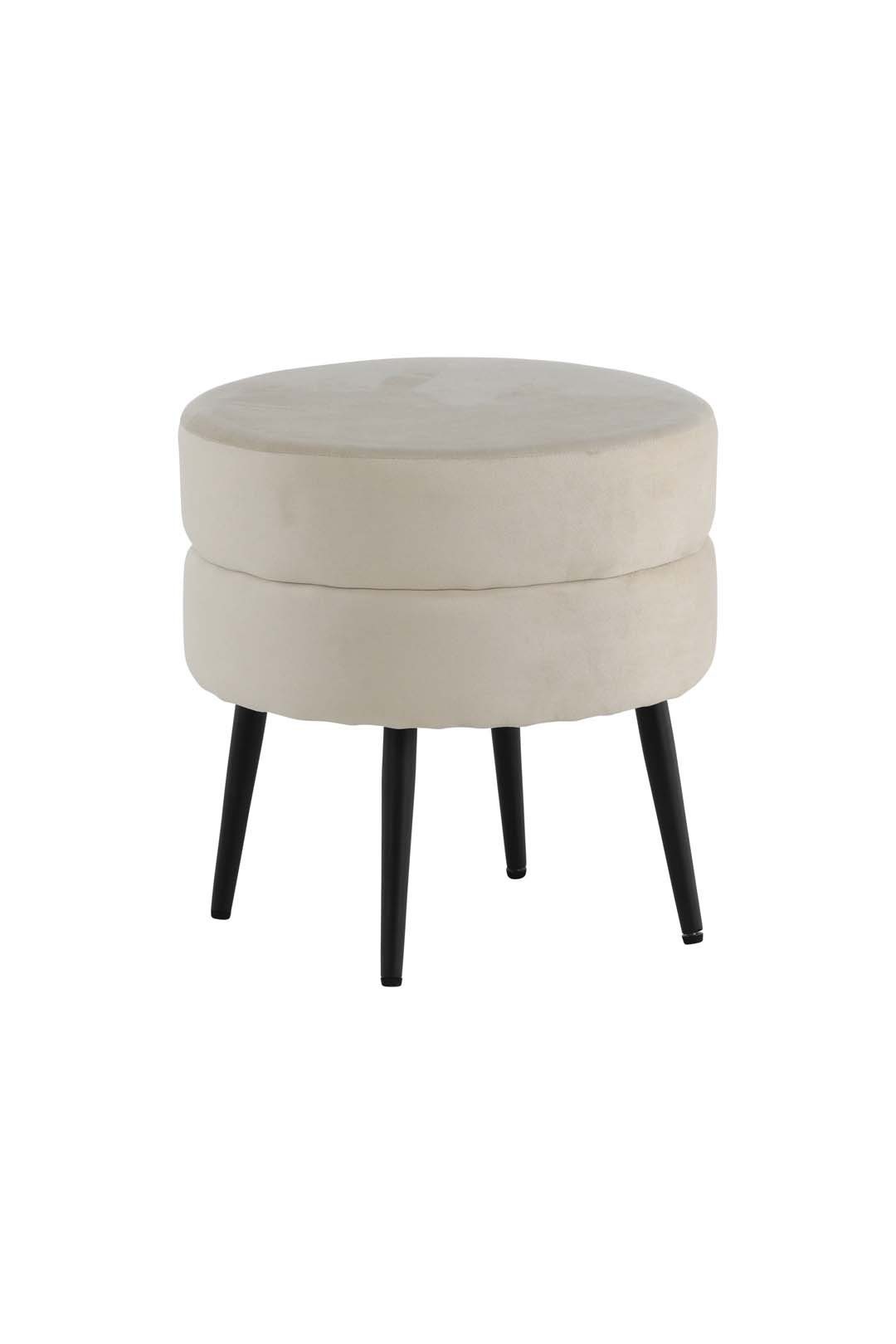 ebuy24 Velour Pot Pouf beige. Ø40cm Pouf