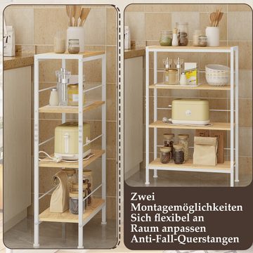 Woltu Küchenregal, 1-tlg., Standregal mit 4 Ebenen, schmal, für Küche Wohnzimmer