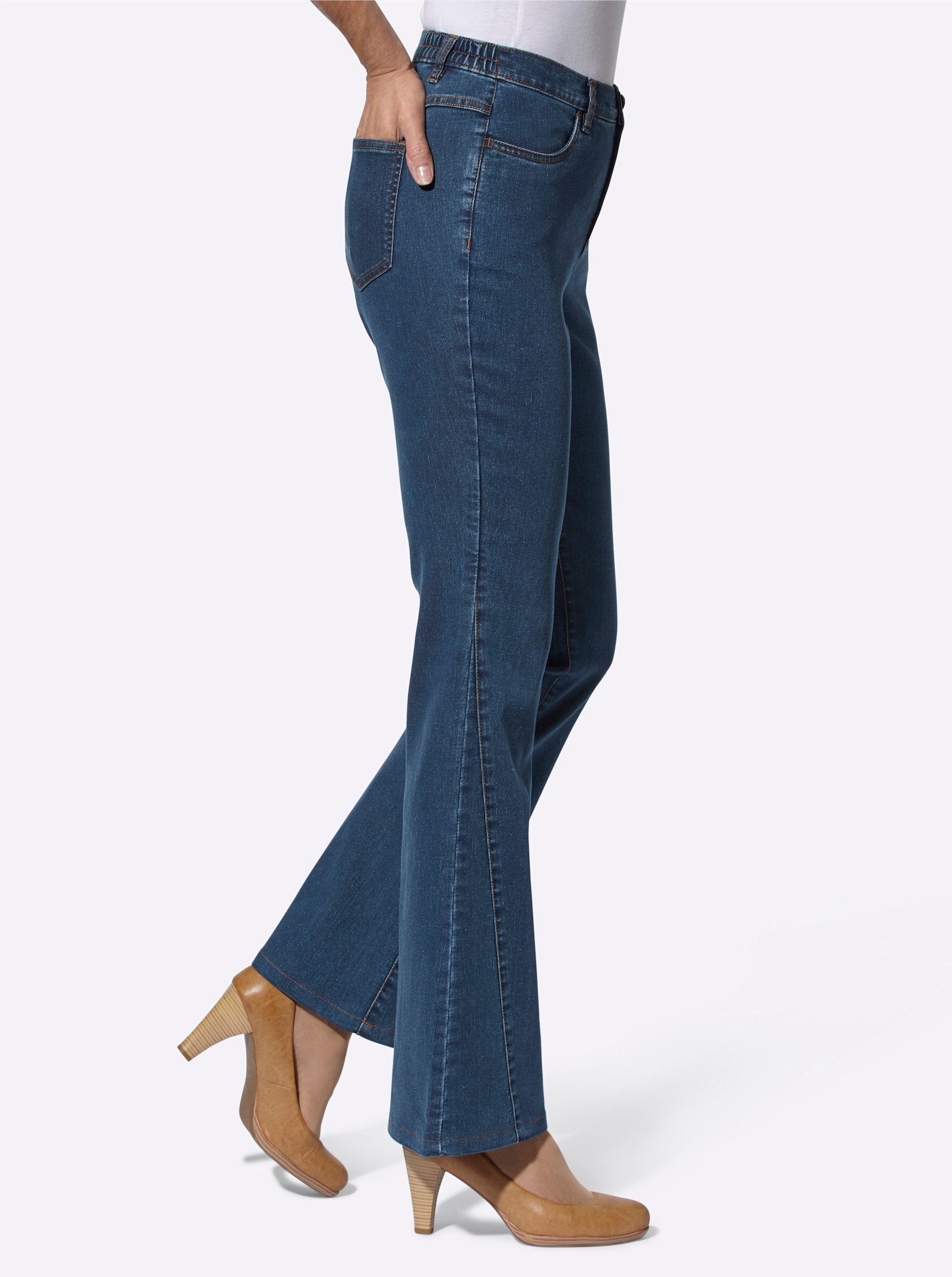 an! Sieh blue-stone-washed Bequeme Jeans