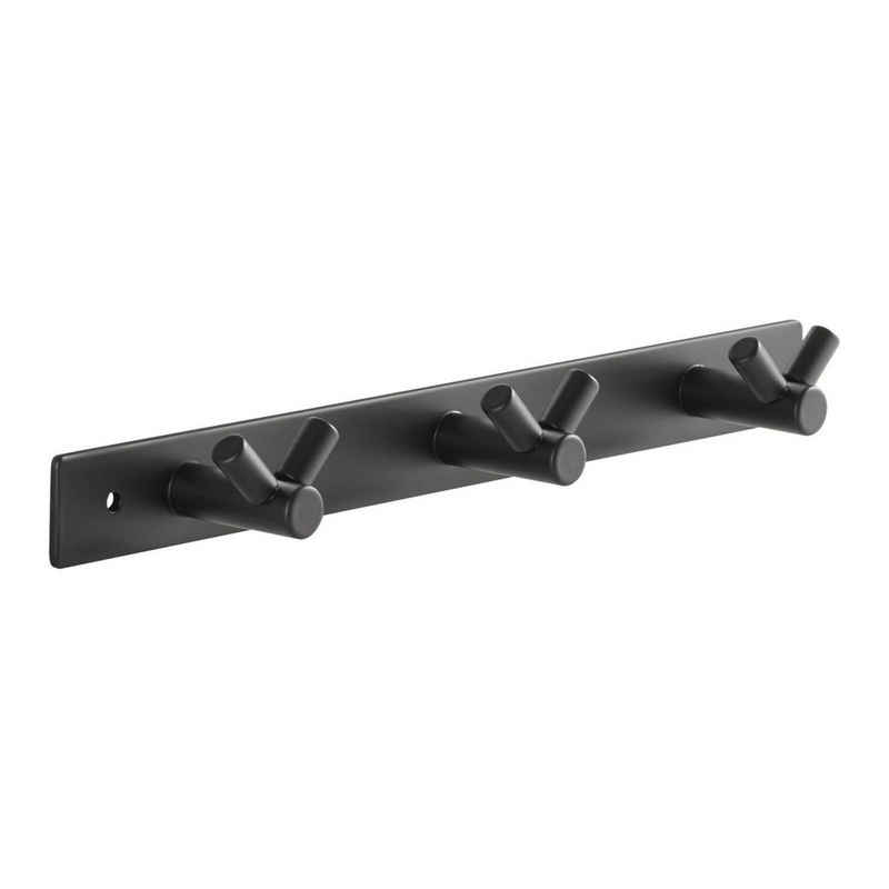 SO-TECH® Hakenleiste Blackline CORA V schwarz pulverbeschichtet, (1 St), Länge 257 mm mit 3 Haken