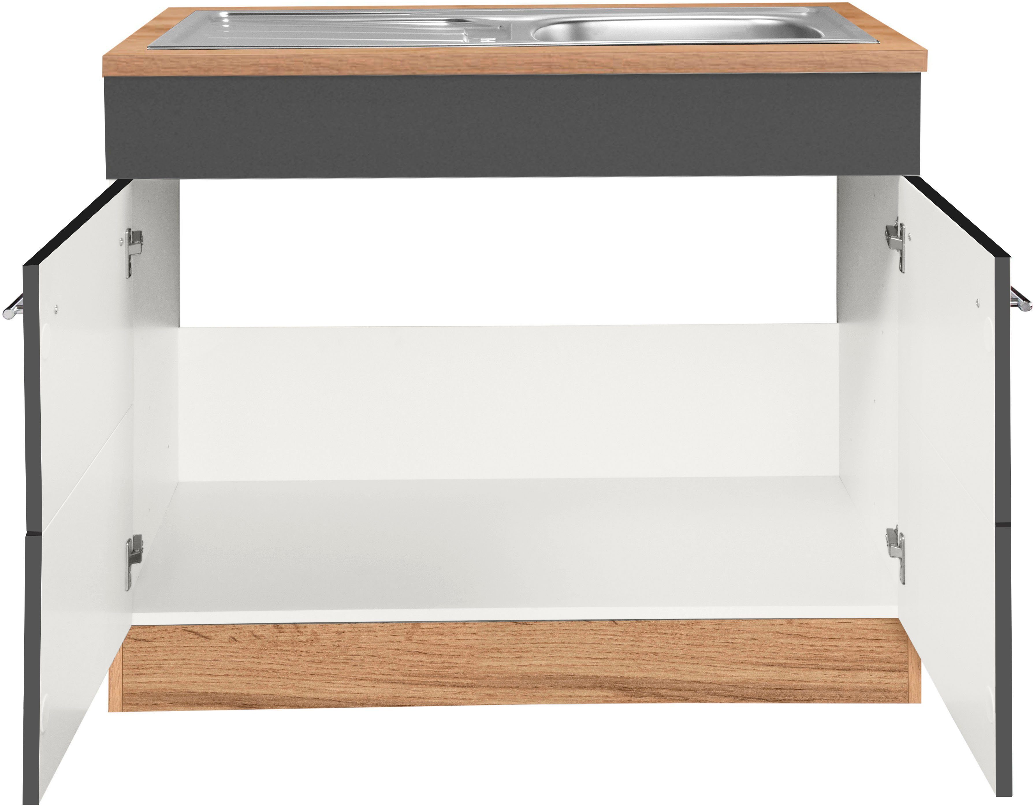 KOCHSTATION Spülenschrank KS-Wien Breite 100 cm, inkl. Einbauspüle günstig online kaufen