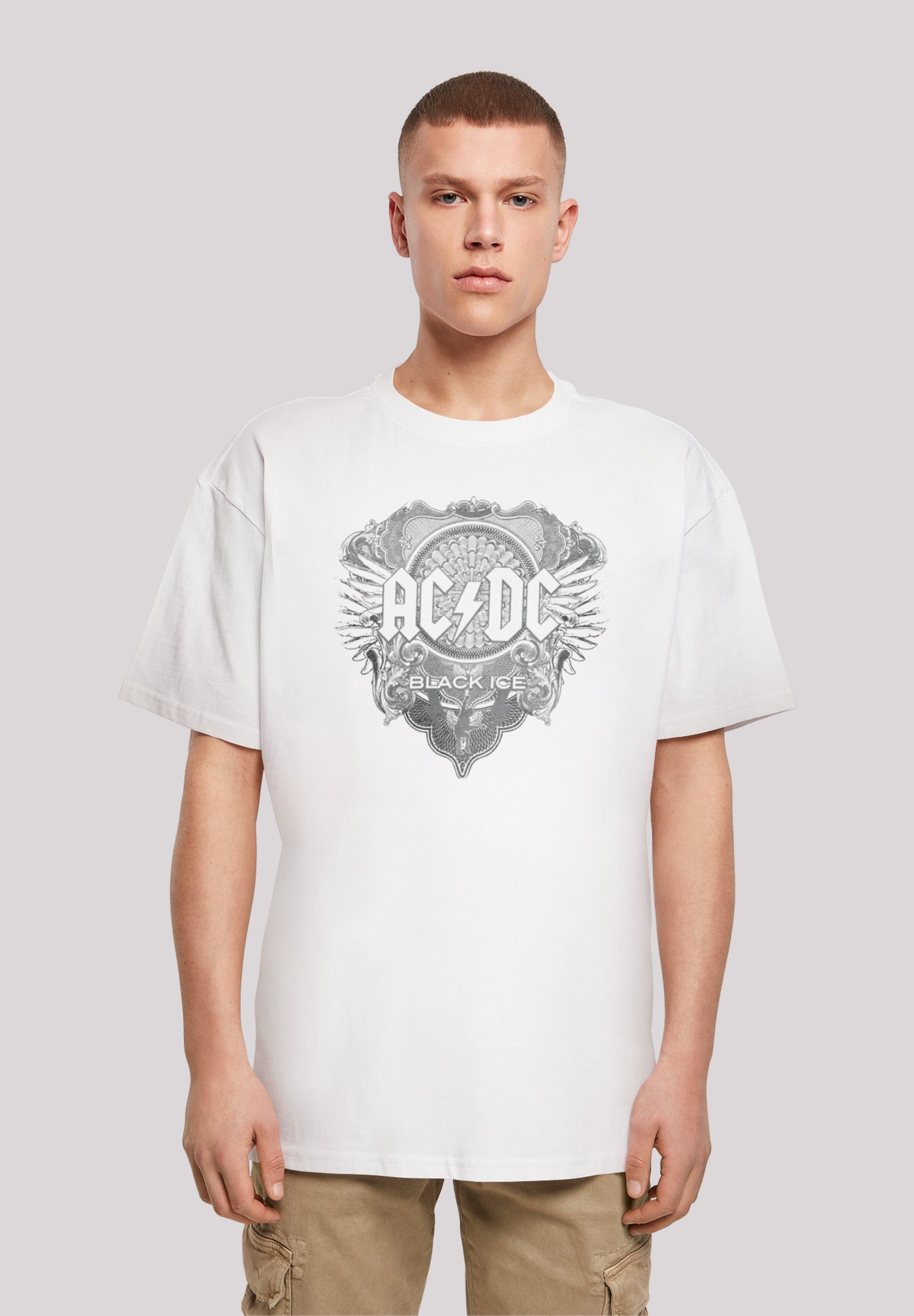 Ice Band Rock Print F4NT4STIC Black ACDC T-Shirt