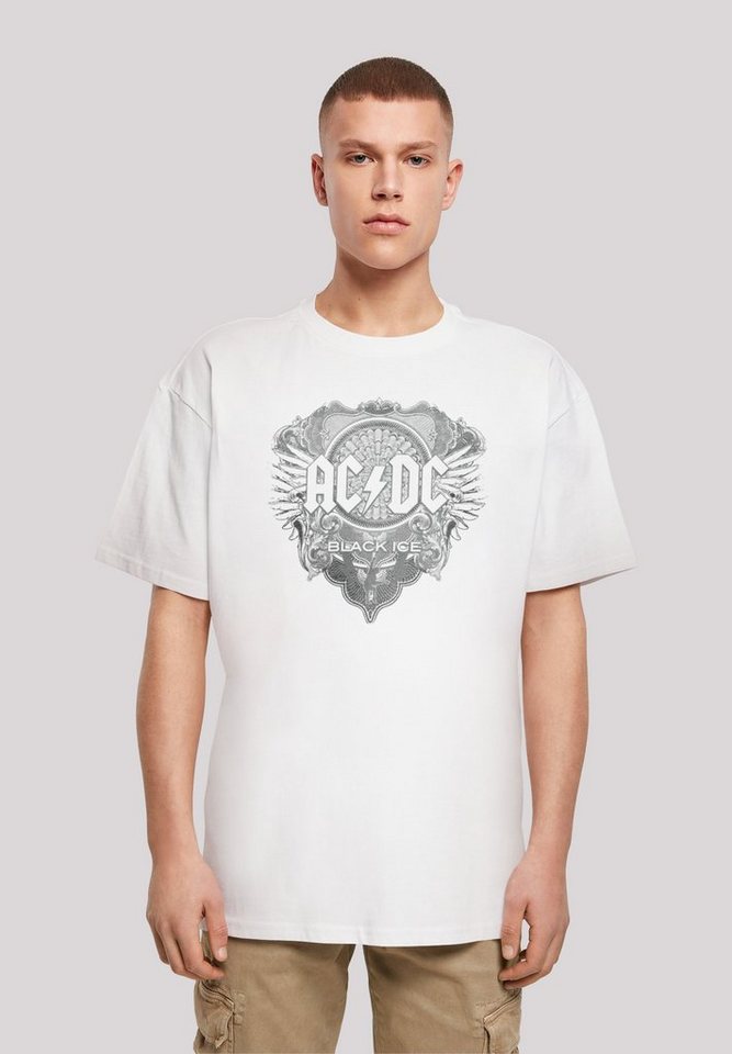 F4NT4STIC T-Shirt ACDC Rock Band Black Ice Print