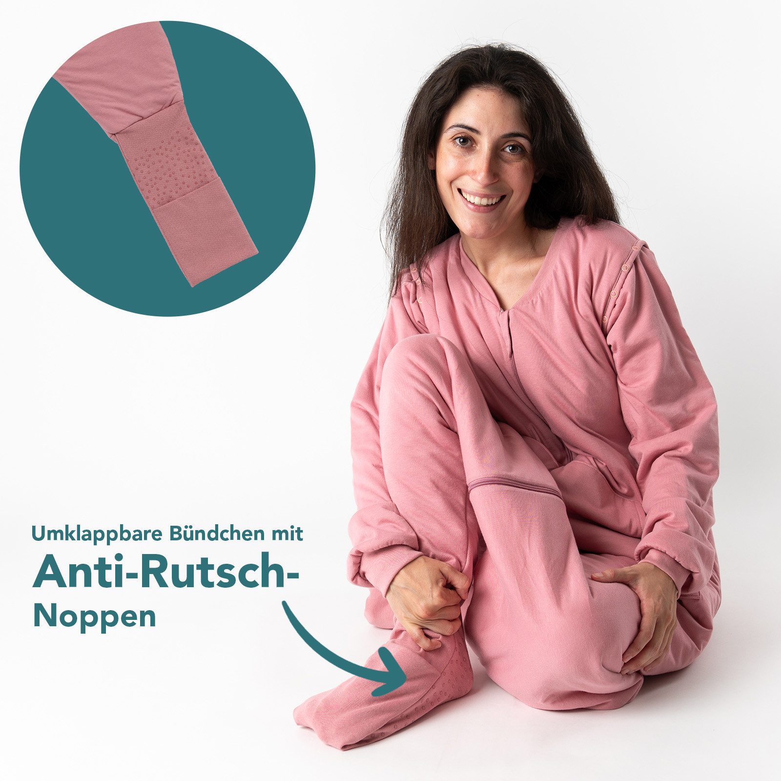 Schlummersack Hüttenschlafsack Erwachsenenschlafsack mit Füßen Winter, 3.5 Tog dick wattiert OEKO-TEX