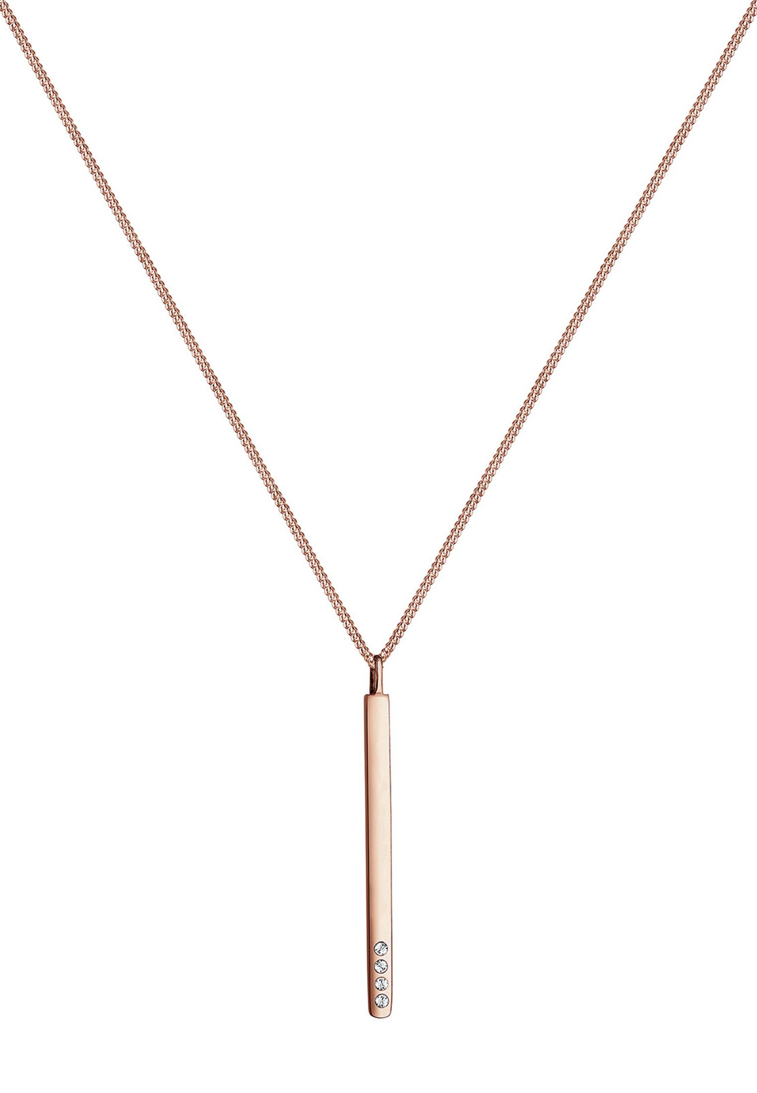 Elli Collierkettchen Y-Kette Weiß 925 Sterling Silber, mit Kristallen von Swarovski®