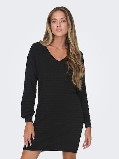 Strickkleid V-NECK DRESS KNT Black CC ONLY ONLCATA LS