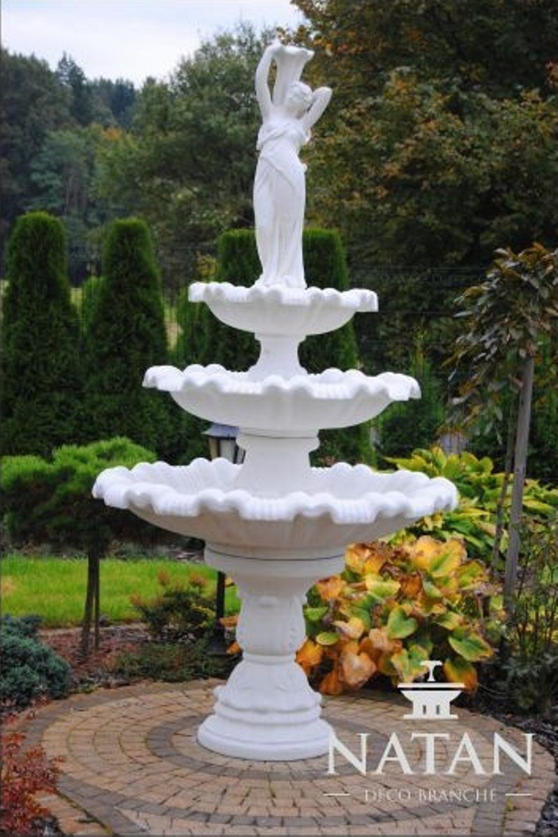 JVmoebel Skulptur Zierbrunnen Springbrunnen Skulptur Brunnen Garten Fontaine Teich