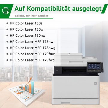 Greensky Tonerpatrone Toner Kartusche für HP 117A schwarz, (für HP color laser mfp 179fwg 179fwg 178nwg 178nw 150nw 179fwg 178nwg 178nwg 150a drucker, 4-St)