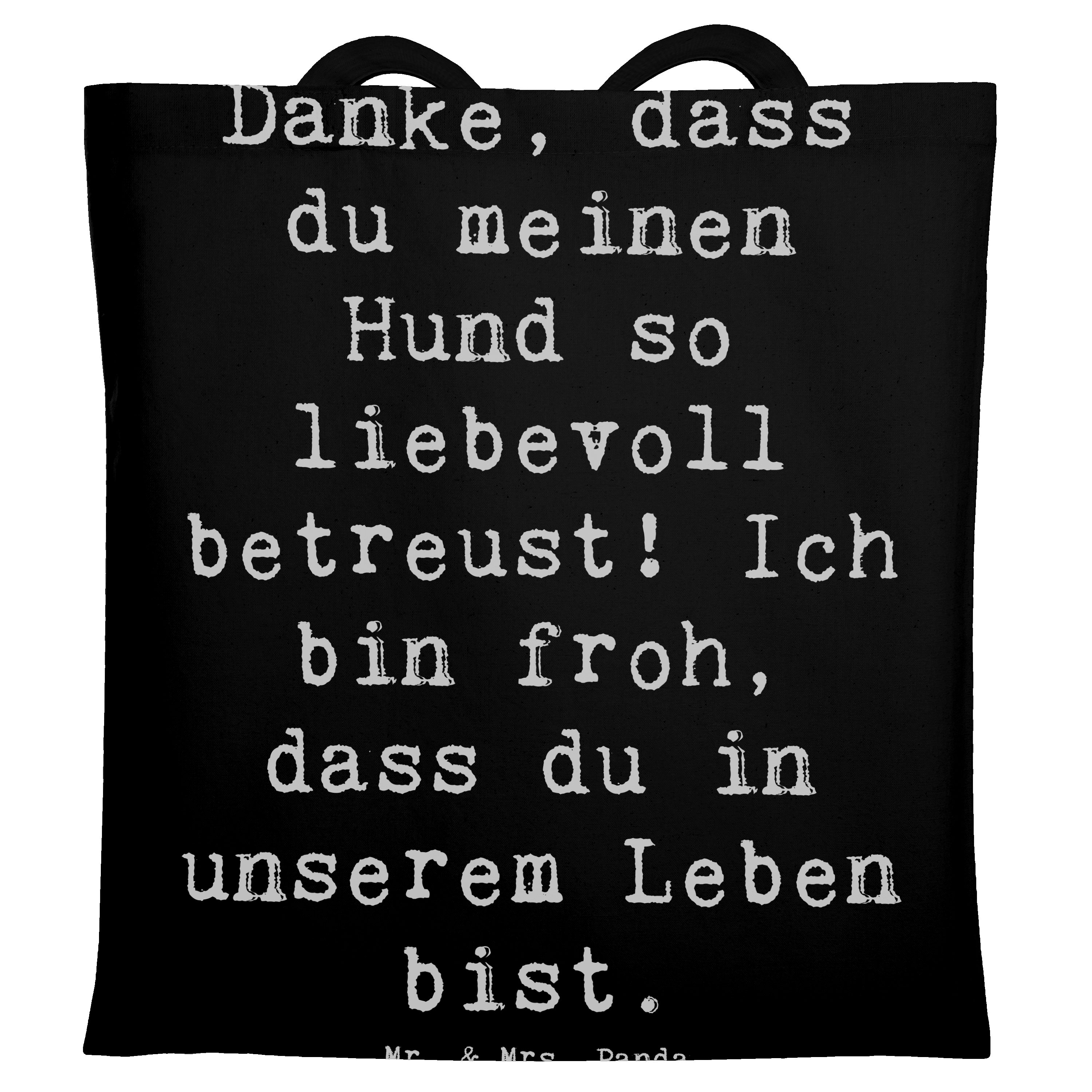 Tragetasche Danke Hundesitter - Schwarz - Geschenk, Ich bin froh, Danke sagen, We