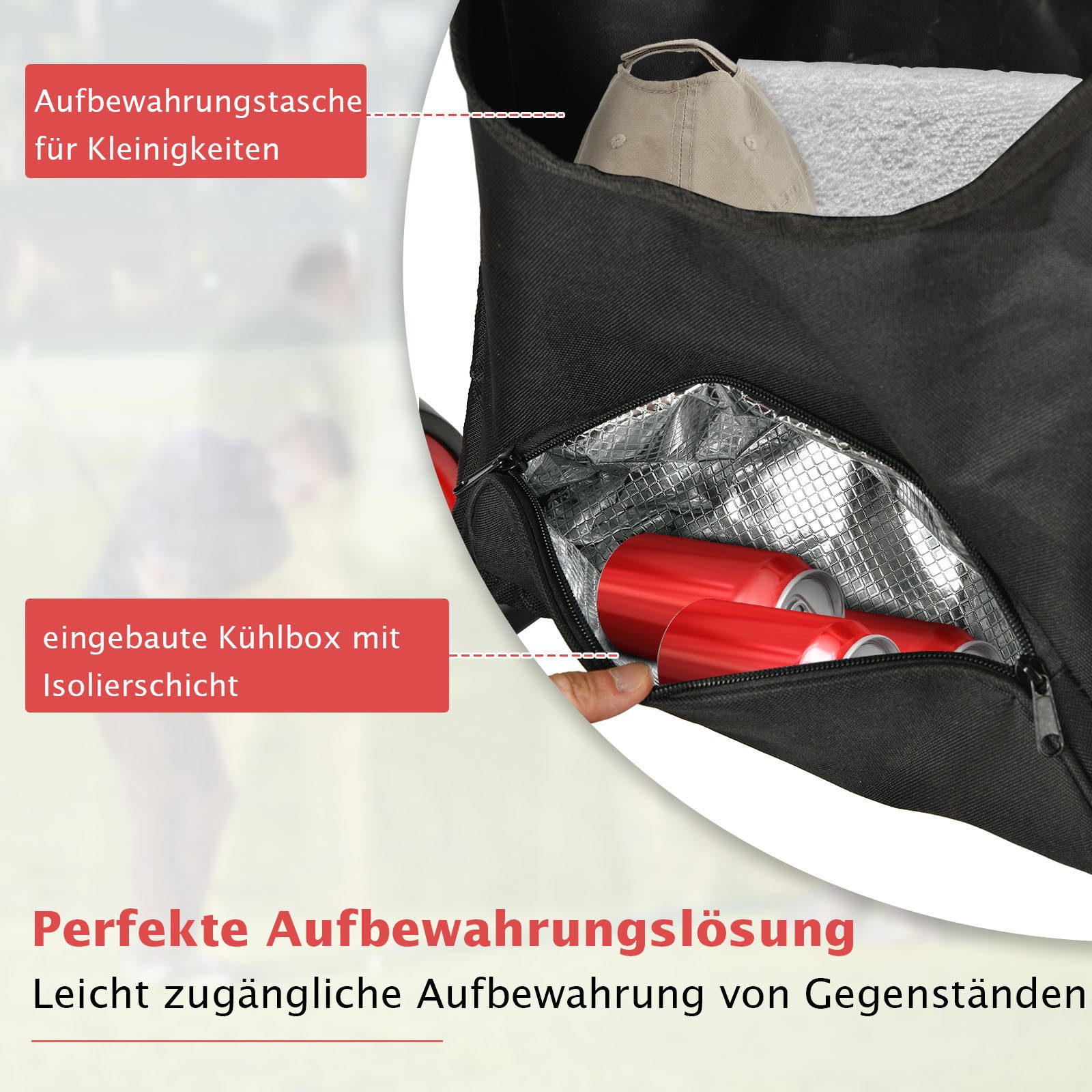 COSTWAY Golftrolley, 4 Rad Golfwagen klappbar aus Aluminum