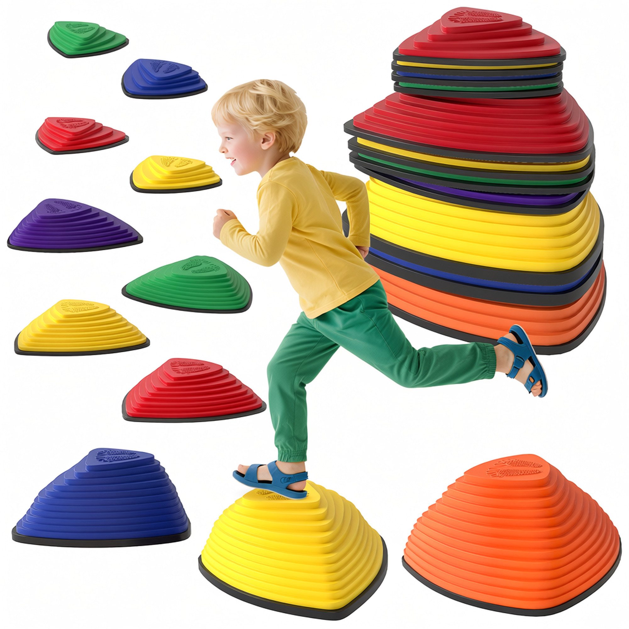 AIYAPLAY Stapelspielzeug Balanciersteine Rutschfeste Sensorisches Spielzeug Gleichgewicht, (Flusssteine, 11-tlg), für Indoor, Outdoor für Kinder 3-8 Jahren