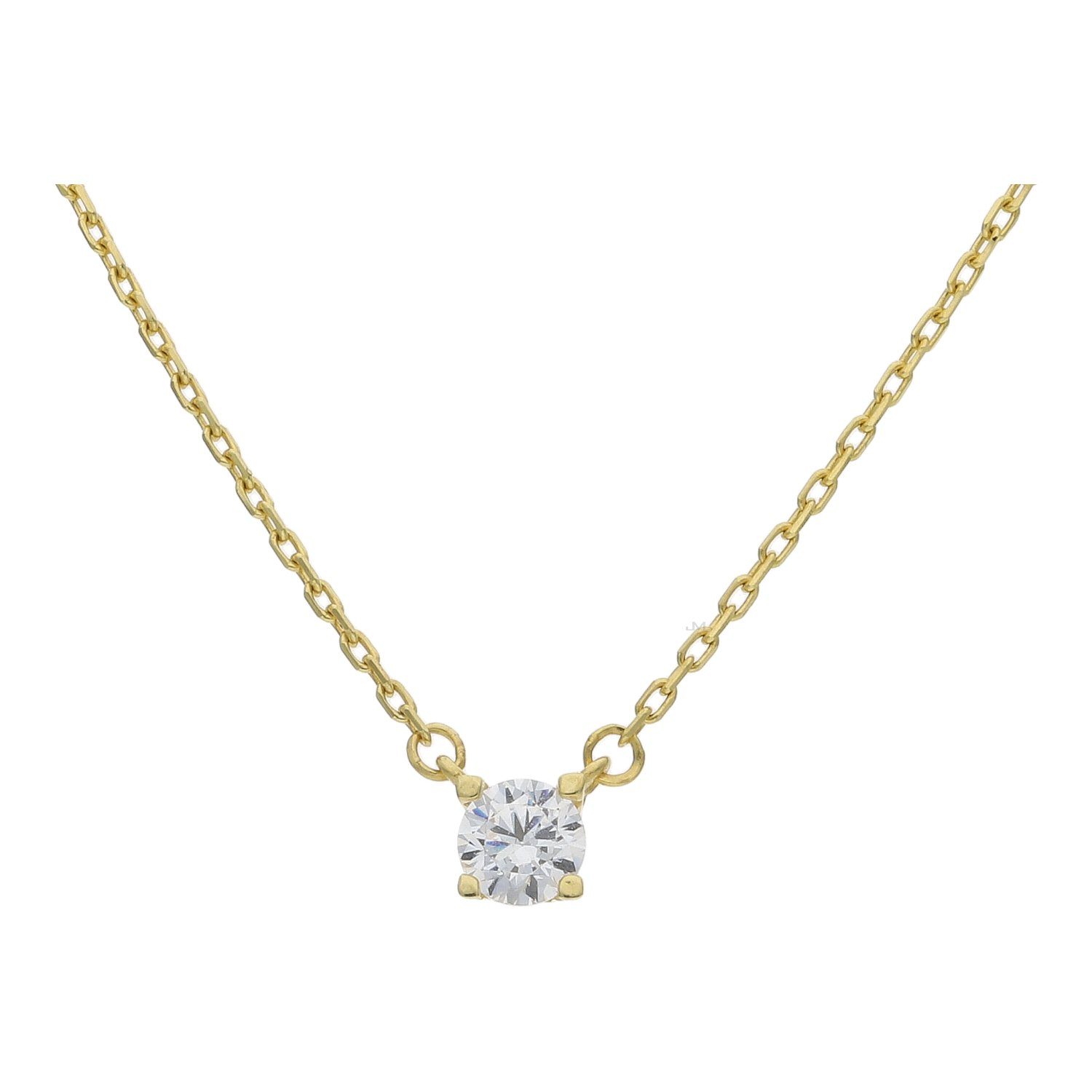 JuwelmaLux Kette mit Anhänger JuwelmaLux Collier 925/000 Sterling Silber goldplattiert, Zirkonia (1-tlg)