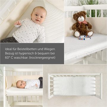 Babymatratze Tencel & Dry - 90 x 40 cm, Alvi®, 5 cm hoch, Matratze für Beistellbett & Wiege 90x40 cm mit Funktionsbezug