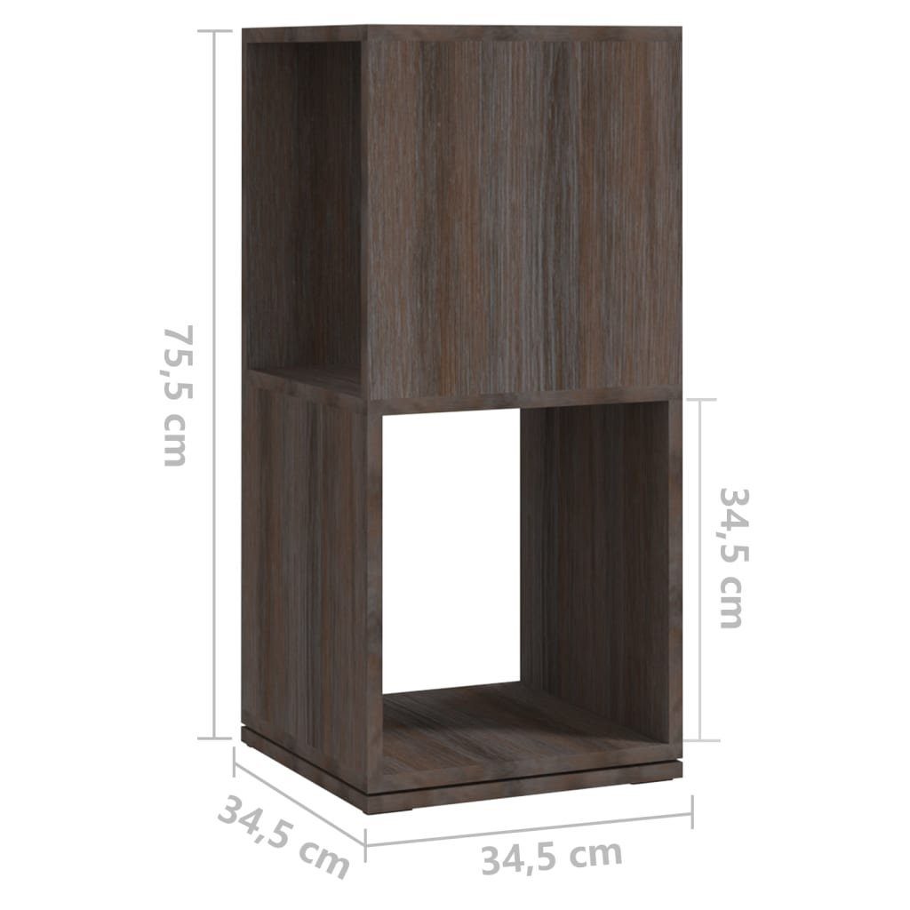 furnicato Bücherregal Drehregal 34,5x34,5x75,5 Grau Sonoma-Eiche Holzwerkstoff und cm