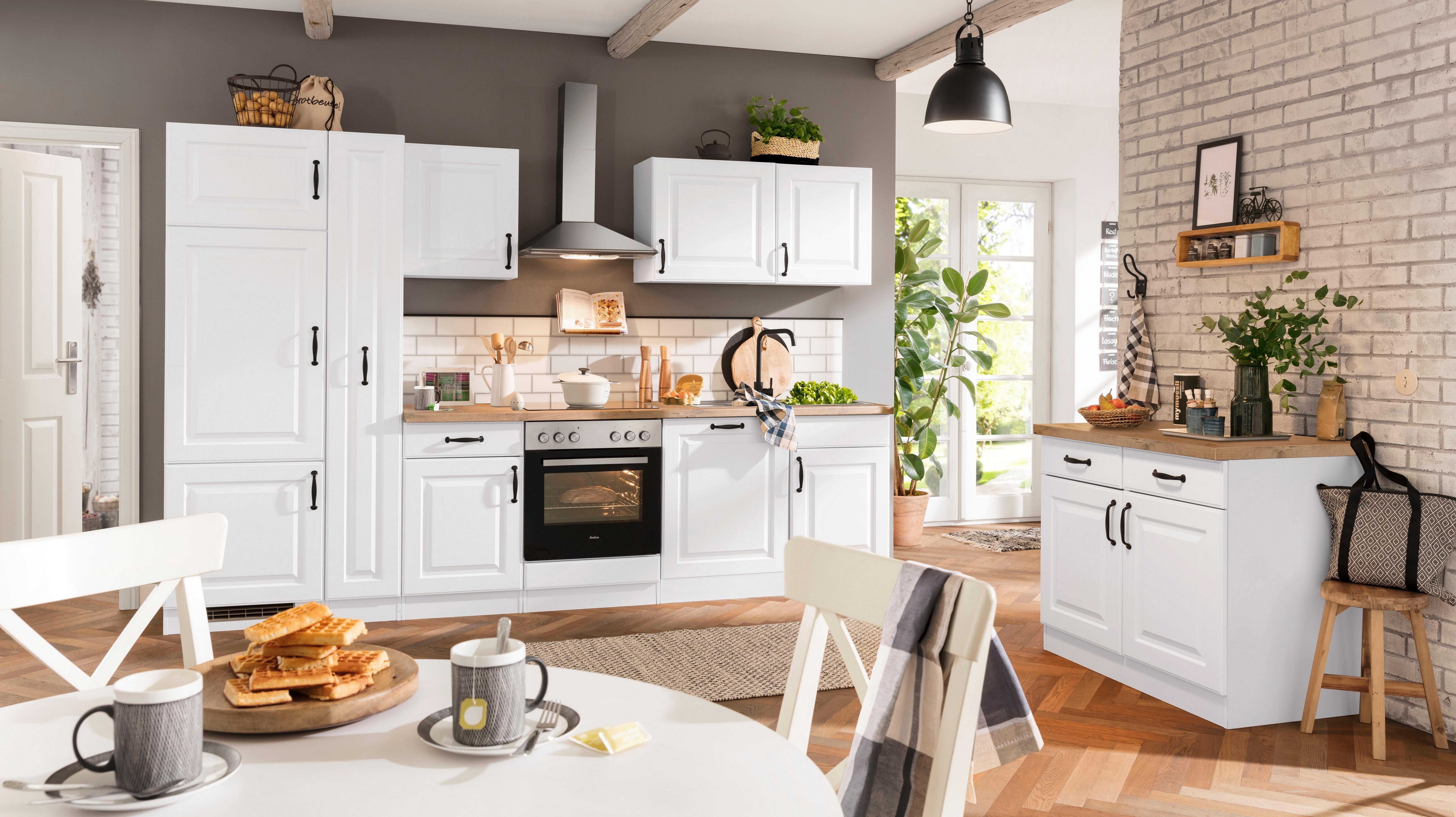 wiho Küchen Küchenzeile Erla, mit E-Geräten, Breite 310 cm günstig online kaufen