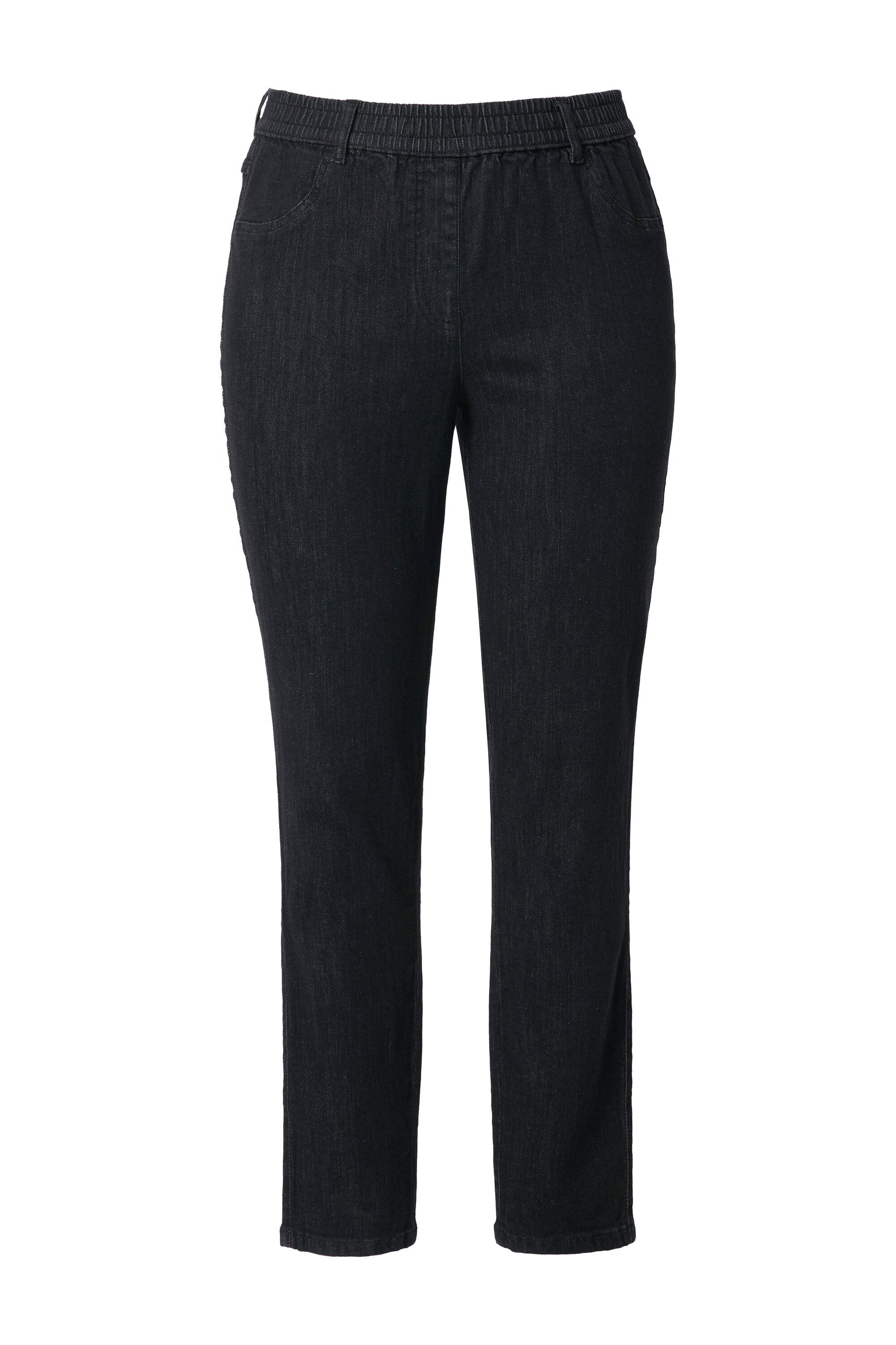 Ulla Popken Jeggings Jeggings schmales Bein Elastikbund Biobaumwolle