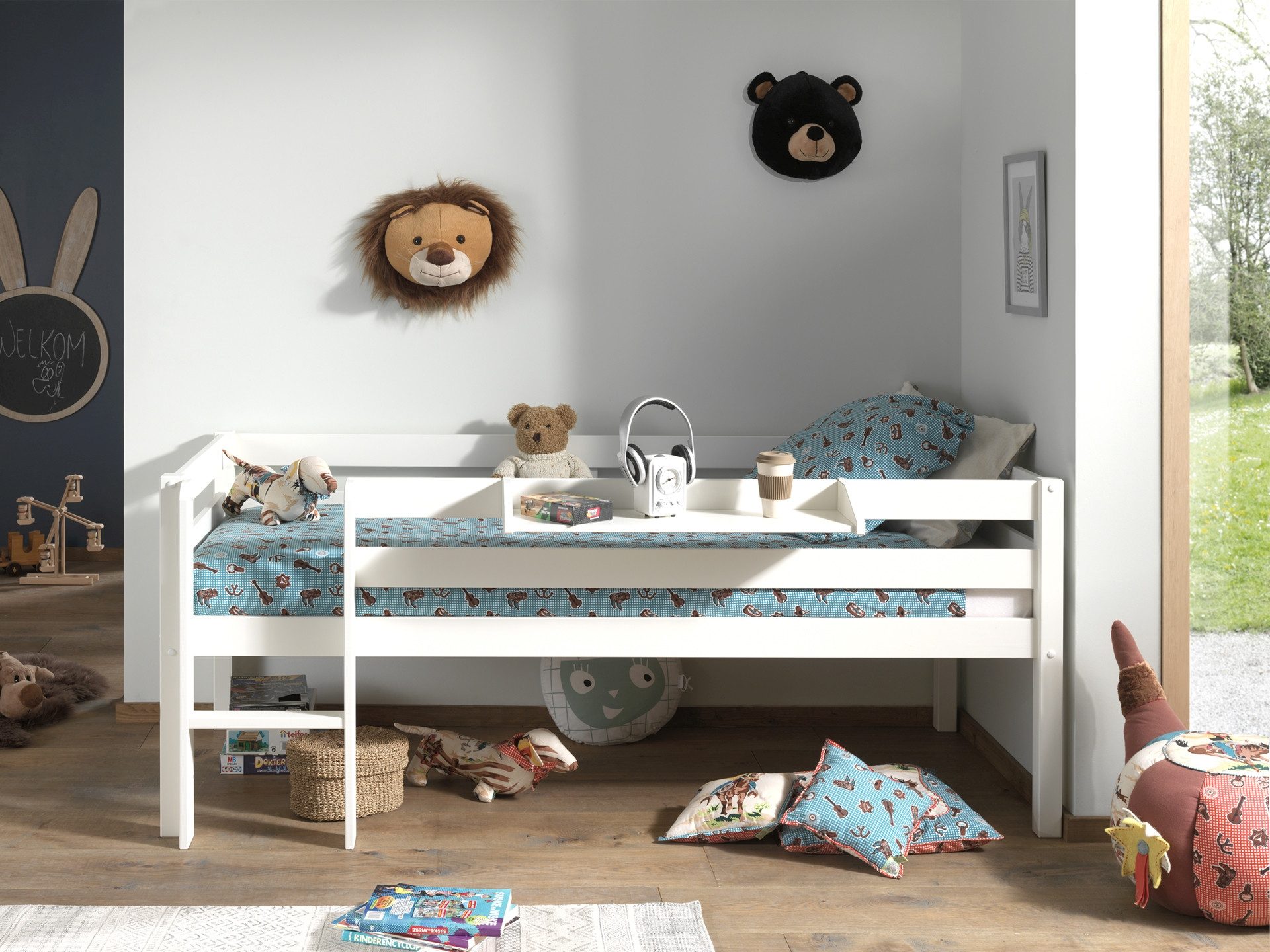 Faizee Möbel Spielbett Kojen-Spielbett aus der Serie Pino - 90 x 200 cm