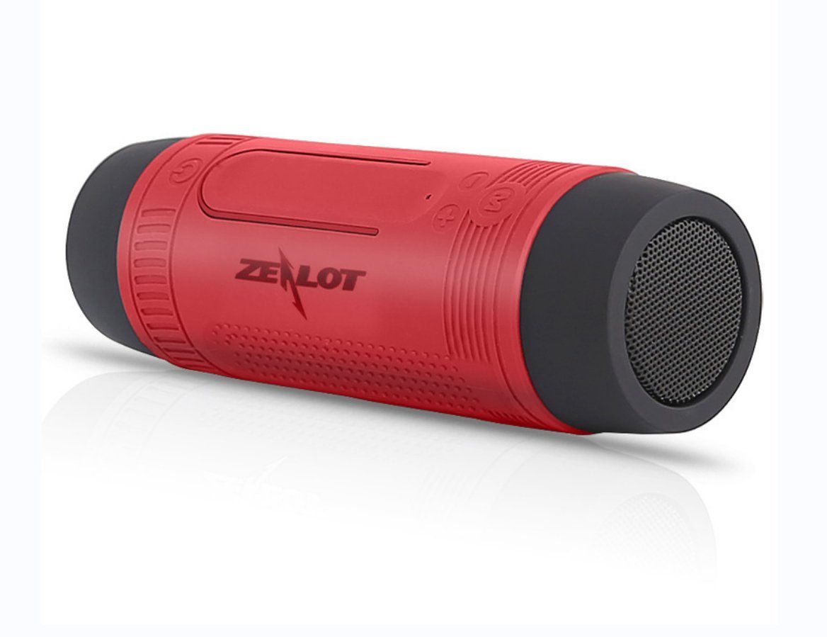 autolock Multifunktion Bluetooth Lautsprecher mit Taschenlampe Radio Bluetooth-Lautsprecher (Bluetooth, 2000 W, Unterstützt USB TF Karte AUX FM für Outdoor Fahrrad Camping Sport) Rot | Lautsprecher