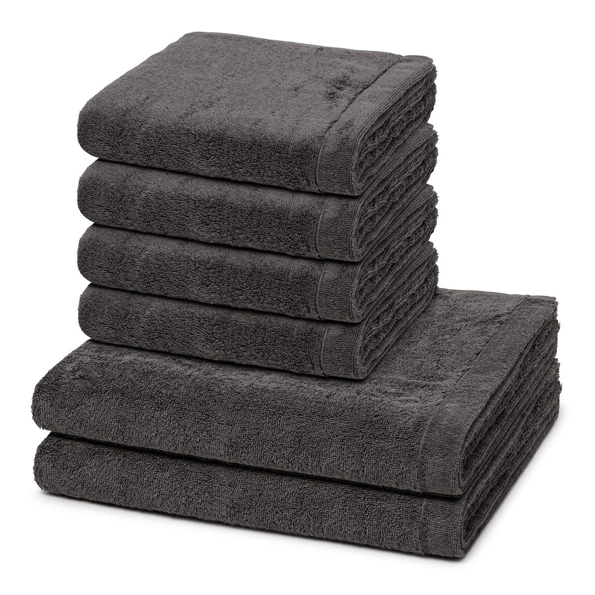 Cawö Handtuch Set Lifestyle, Walkfrottee (Spar-Set, 6-St), 4 X Handtuch 2 X Duschtuch im Set - Baumwolle - Saugstark