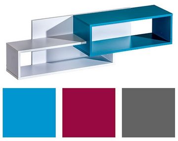 Feldmann-Wohnen Wandregal Trafiko, 2 Regalfächer, mit dekorativen farblichen Absetzungen 1-tlg., 120cm weiß Farbapplikation wählbar mit 2 Regalfächern
