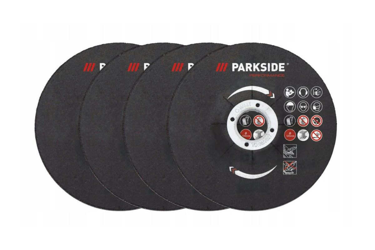Parkside Schruppscheibe Schruppscheiben Schleifscheiben 4er Set, Ø 125 mm, (Schruppscheiben-Set, 4-tlg., 4-teiliges Schruppscheiben-Set Ø 125 mm, Stärke 6 mm)