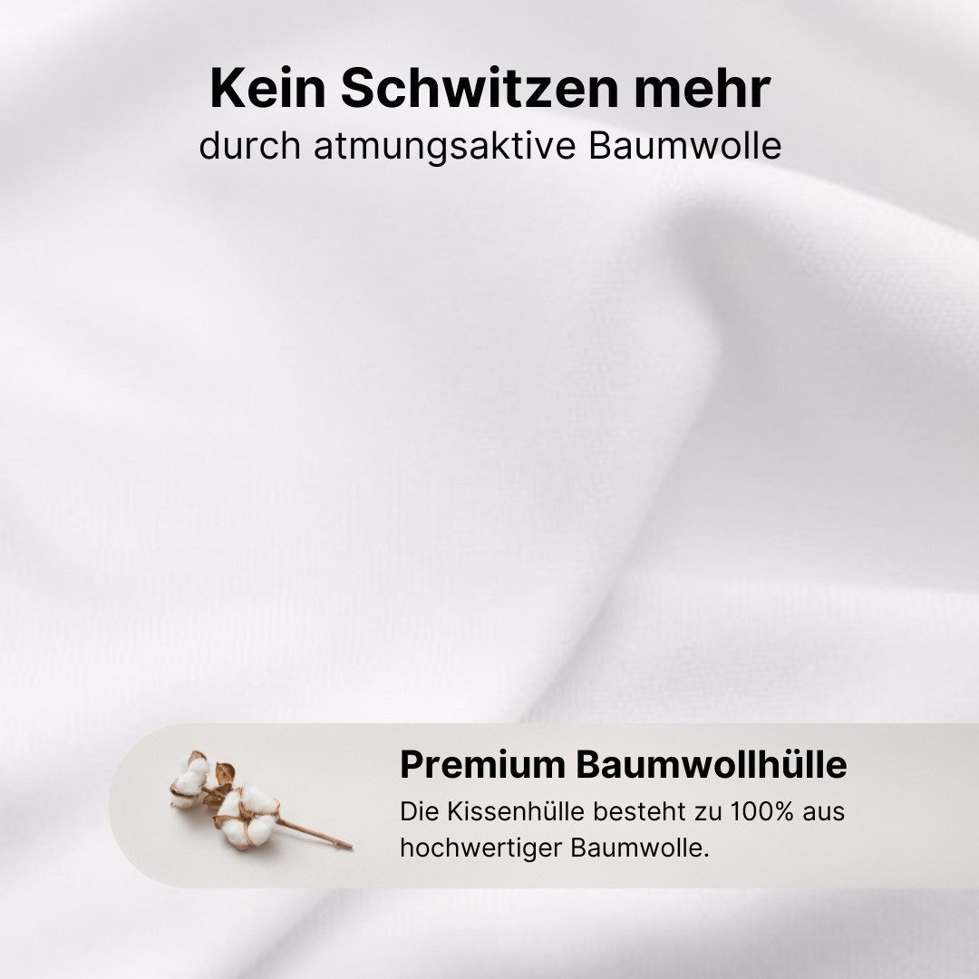 LIVINA HOME Nackenrolle Kopfkissen in Hotelqualität, Sofakissen, 15x40cm, Made in Germany, Nackenkissen orthopaedisch, Reißverschluss, Made in Germany