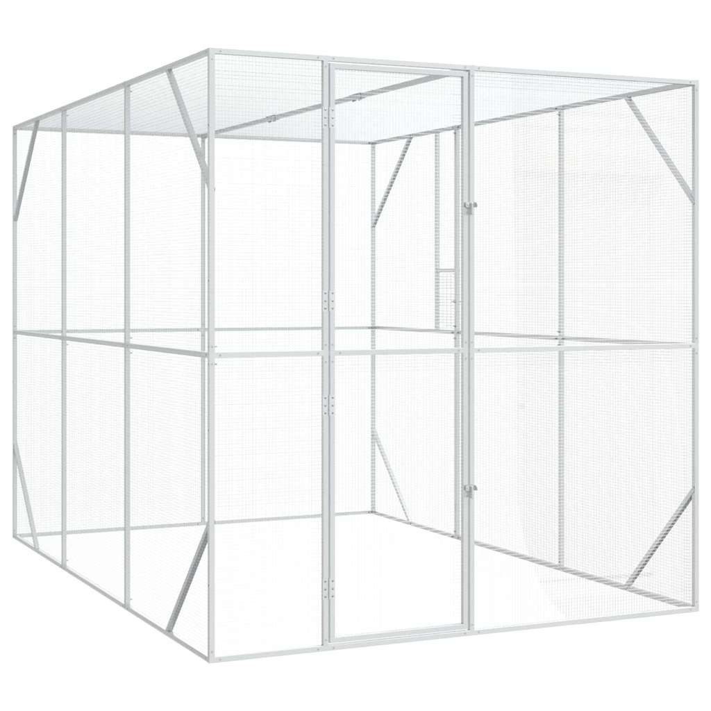 vidaXL Vogelkäfig, Vogelkäfig Anthrazit 210 x 304 x 213 cm Verzinkter Stahl