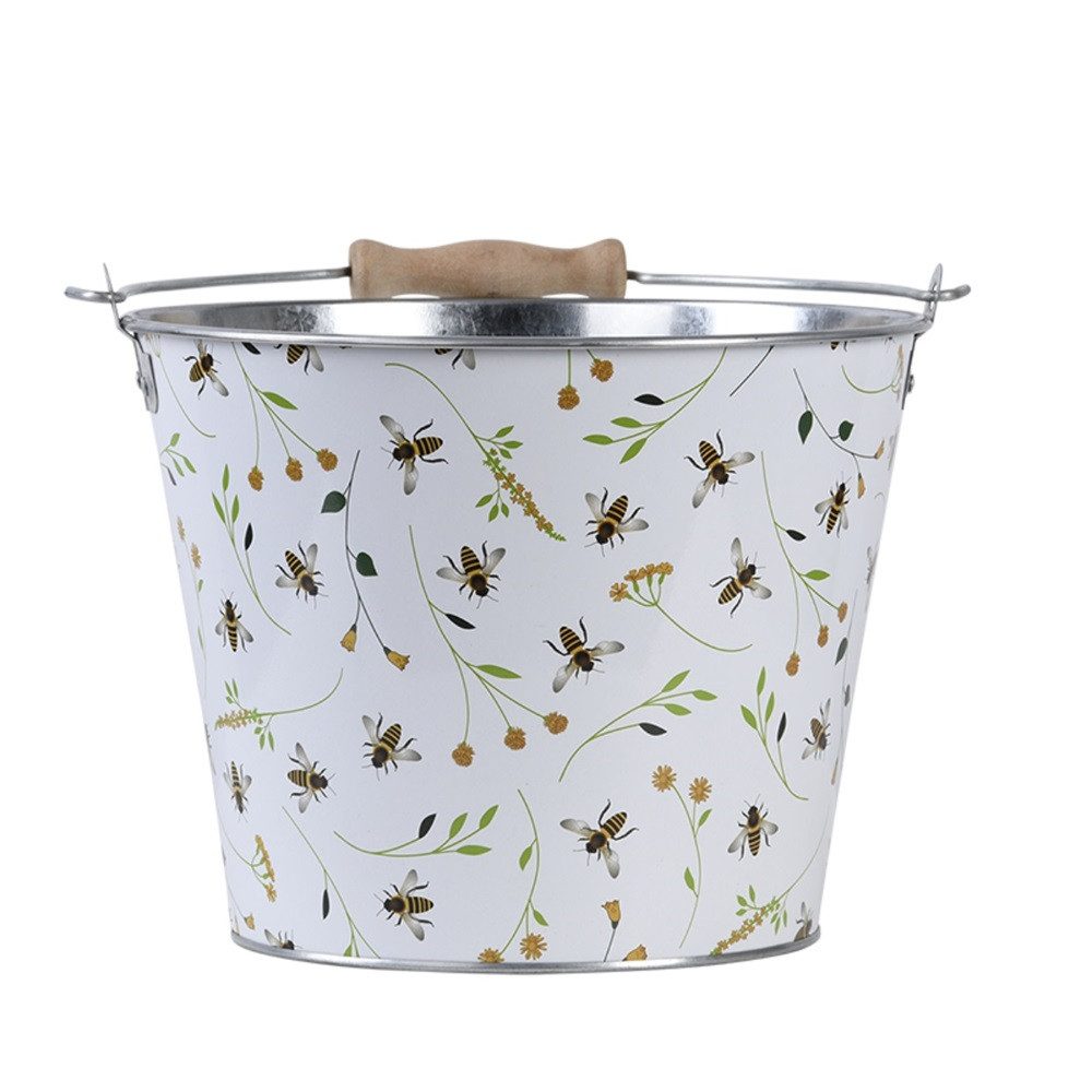 Linoows Pflanzkübel Eimer Garteneimer Bienenmuster Blumentopf 5 Liter (Packung), Abfalleimer 5 Liter auch zum bepflanzen