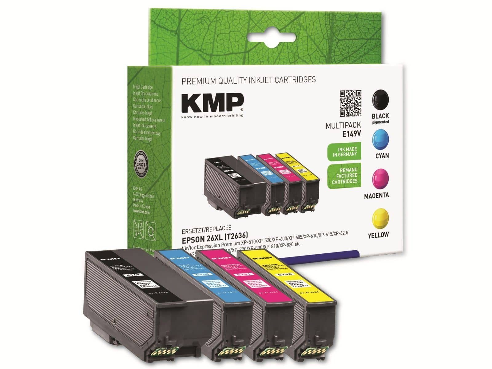 KMP KMP Tintenpatronen-Set kompatibel für Epson 26XL Tintenpatrone | Tintenpatronen