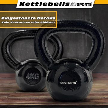 ScSPORTS® Kettlebell 4-28 kg Gusseisen Kugelhantel Kugelgewicht Schwunghantel