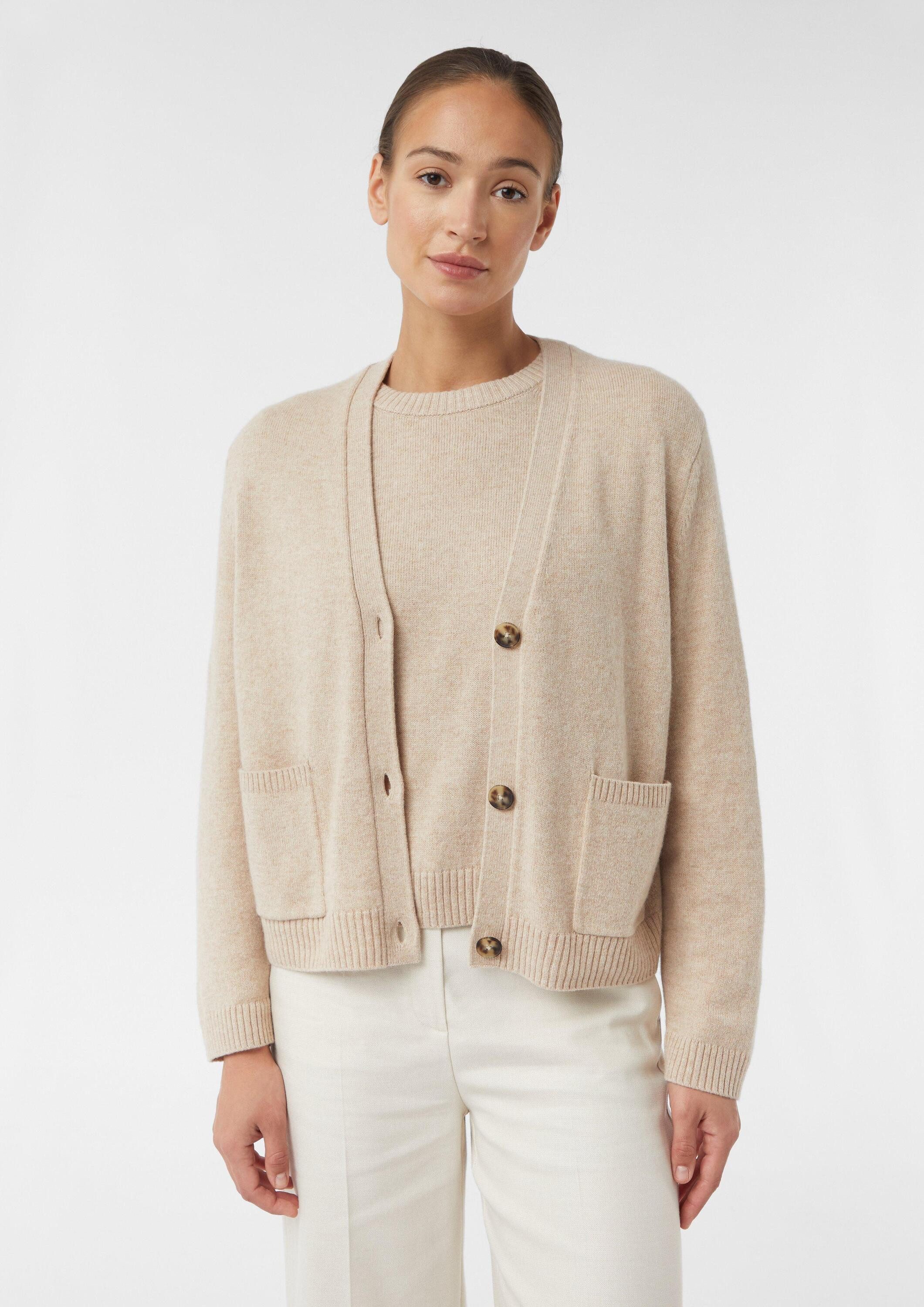 comma Cardigan Strickjacke Strickcardigan im Loose Fit aus Wollmix