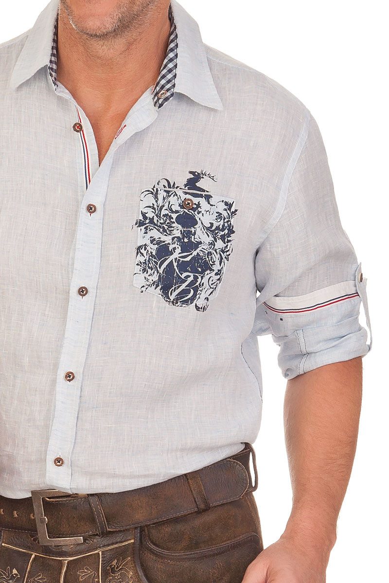 KRÜGER BUAM Trachtenhemd Trachtenhemd - ALEXANDER - hellblau