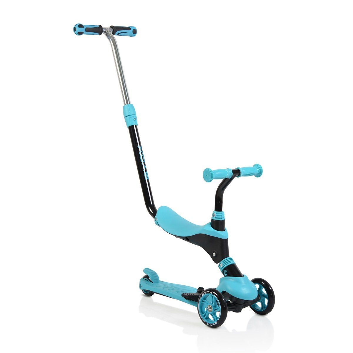 Byox Cityroller Kinderroller Tristar 3 in 1, Roller Rutscher Schiebestange PU Räder ABEC-5
