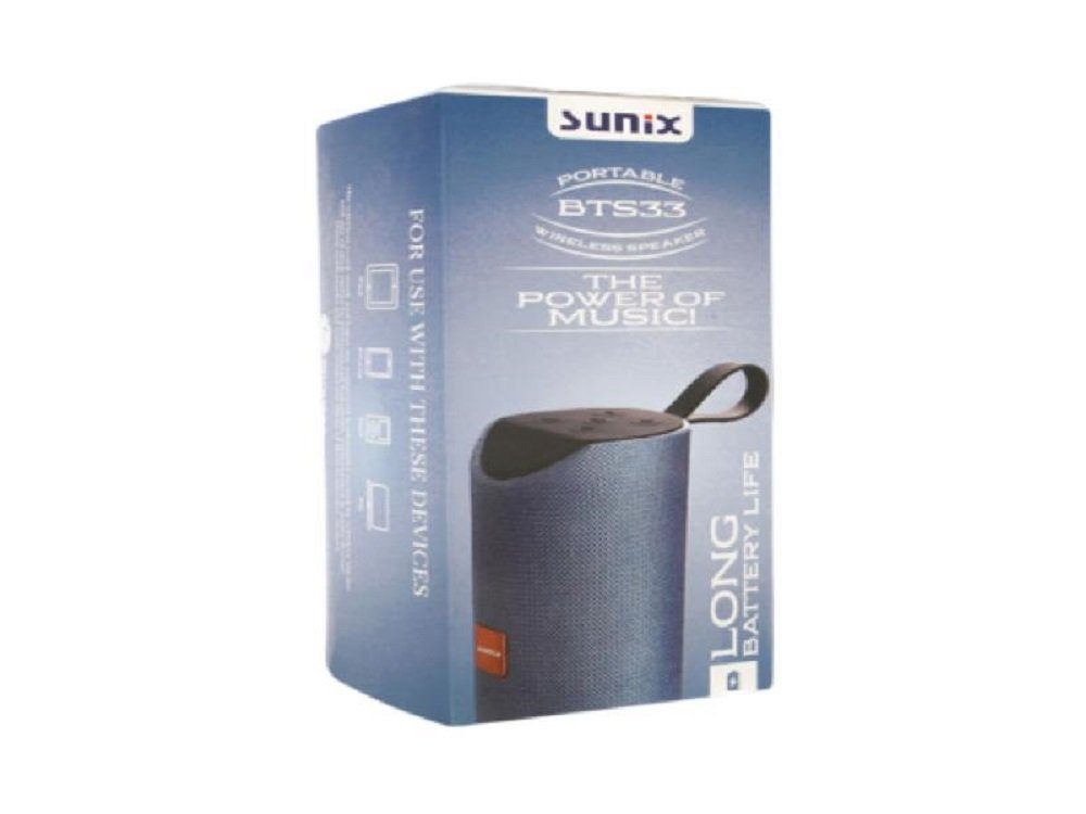 Sunix Tragbarer Speaker Bluetooth-Lautsprecher 360 Surround blau Lange Stereo Aux Laufzeit