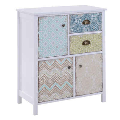 HOMCOM Highboard Anrichte im Shabby Chic Look